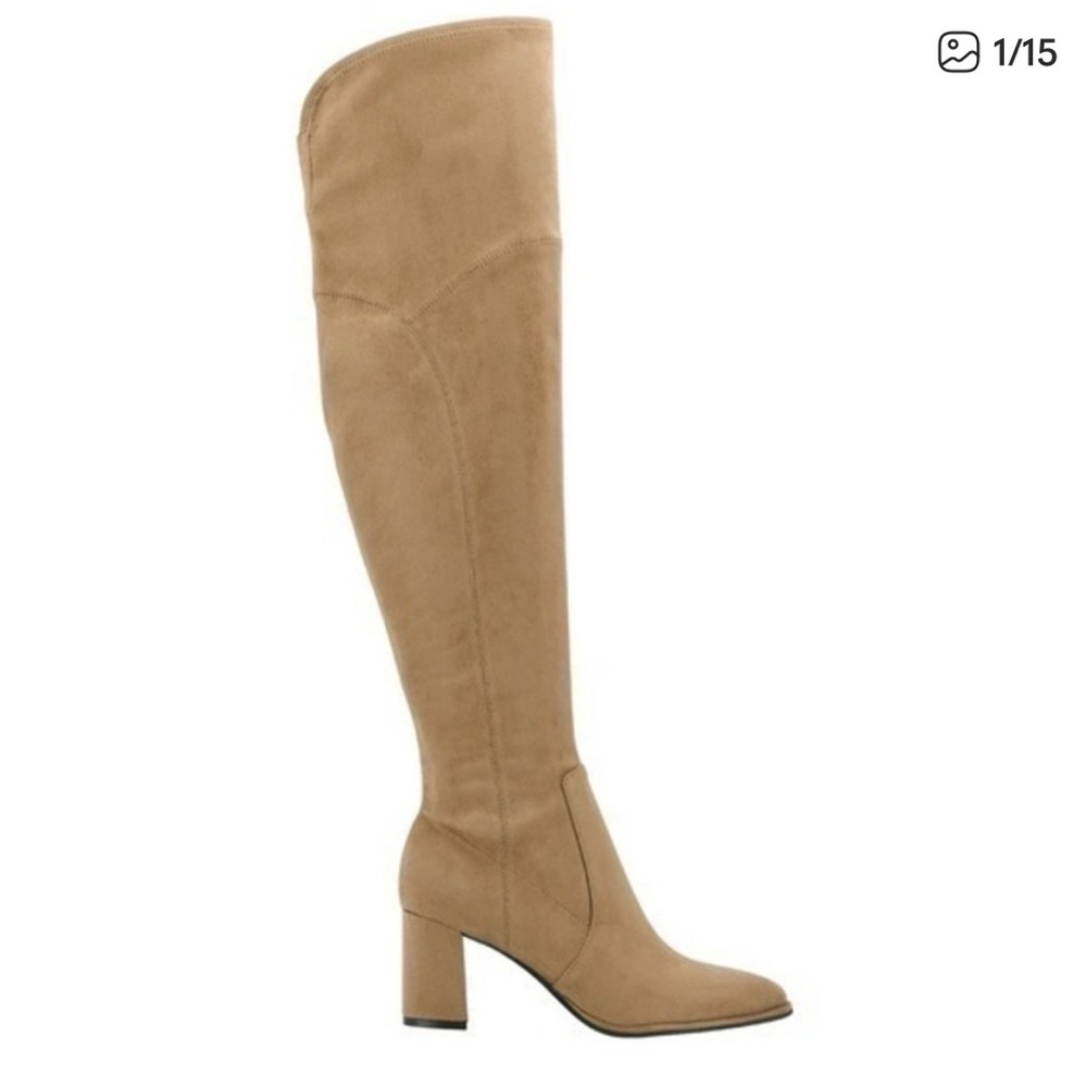Marc Fisher LTD Charlote Suede Over Knee Boot Tan  Size 9